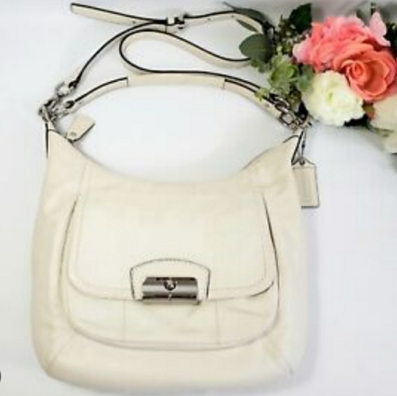 COACH Ivory Kristin Leather Crossbody Hobo Bag - Picture 11 of 11